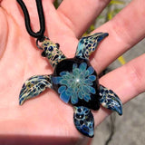 Sea Turtle Art Resin Pendant Hanging Decor Women Gift Necklace