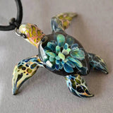 Sea Turtle Art Resin Pendant Hanging Decor Women Gift Necklace