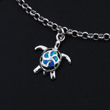 Ocean Sea Turtle Fire Opal Charm Bracelet with Crab & Dolphin