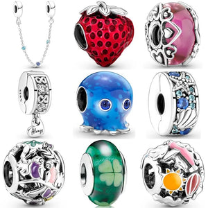 Ocean Bubbles Waves Octopus 925 Silver Beads Fit Bracelet