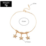 Ocean Jewelry Anklet Gold-Color Star-Fish Chain Women Accessories