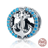 Ocean Series Zircon Anchor Charm for Bangle Bracelet, 925 Sterling Silver