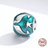 Ocean Series Dolphin Charm for Bangle Bracelet 925 Sterling Silver Jewelry