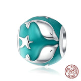 Ocean Series Dolphin Charm for Bangle Bracelet 925 Sterling Silver Jewelry