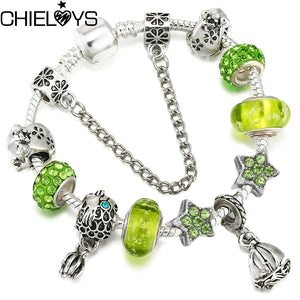 Octopus Sailing DIY Pendant Crystal Beads Charm Bracelet