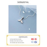 Fish Tail Charm Necklace 925 Sterling Silver Mermaid Tail Clavicle Chain