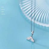 Fish Tail Charm Necklace 925 Sterling Silver Mermaid Tail Clavicle Chain