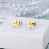 Ocean Turtle Earrings Stainless Steel Piercing Set
