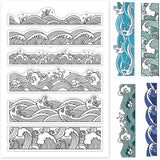 Ocean Waves Borders Clear Stamps for DIY Scrapbooking