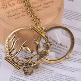 Ocean Fish Magnifier Glass Pendant Necklace Antique Jewelry