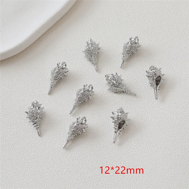30pcs Ocean 3D Conch Copper Charms DIY Jewelry Accessory