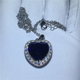 Oceanheart Pendant AAAAA Zircon CZ 925 Sterling Silver Wedding Pendant