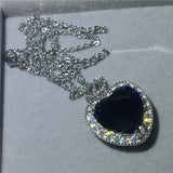 Oceanheart Pendant AAAAA Zircon CZ 925 Sterling Silver Wedding Pendant
