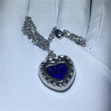 Oceanheart Pendant AAAAA Zircon CZ 925 Sterling Silver Wedding Pendant