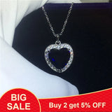 Oceanheart Pendant AAAAA Zircon CZ 925 Sterling Silver Wedding Pendant