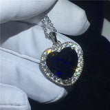 Oceanheart Pendant AAAAA Zircon CZ 925 Sterling Silver Wedding Pendant