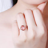 CZ Crystal Flower Ring Leaf Rose Hyperbole Women Girls Gift Drop