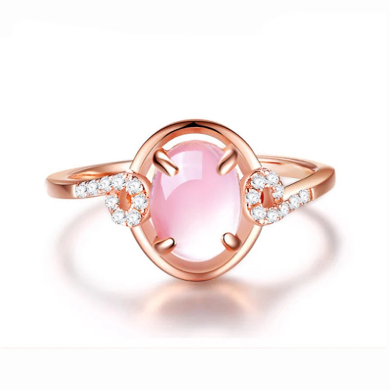 CZ Crystal Flower Ring Leaf Rose Hyperbole Women Girls Gift Drop