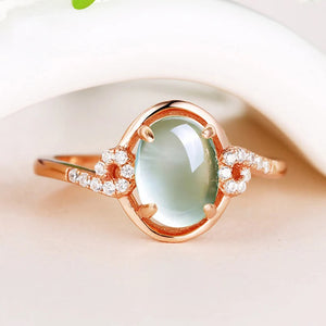 CZ Crystal Flower Ring Leaf Rose Hyperbole Women Girls Gift Drop