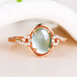CZ Crystal Flower Ring Leaf Rose Hyperbole Women Girls Gift Drop