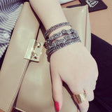 Austrian Crystal Bracelet Multilayer Vintage Jewelry Gift