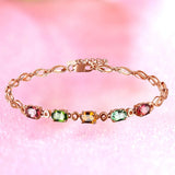 Rose Crystal Bracelet Cubic Zirconia Bohemia Women Gift