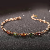 Rose Crystal Bracelet Cubic Zirconia Bohemia Women Gift