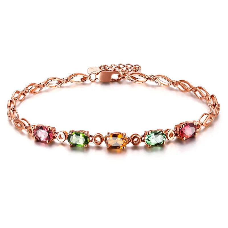Rose Crystal Bracelet Cubic Zirconia Bohemia Women Gift