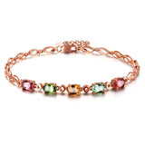 Rose Crystal Bracelet Cubic Zirconia Bohemia Women Gift