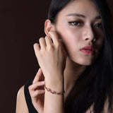 Rose Oval CZ Red Crystal Bracelet for Women Girls Gift