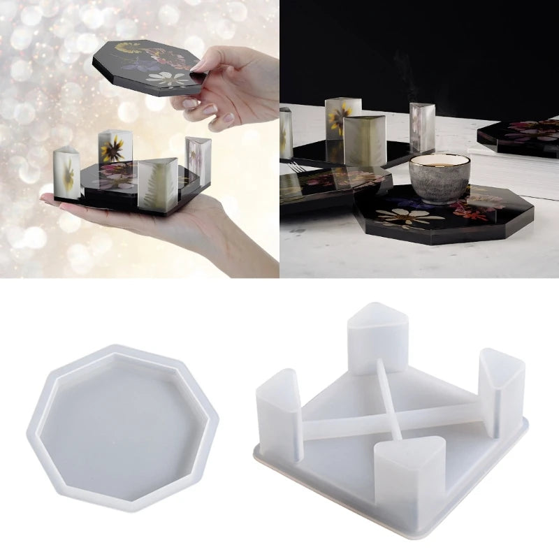 Octagonal Coaster Silicone Mold DIY Resin Craft Tools