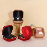 Octagonal Jewelry Box w/ LED Lights & Flannel Interior