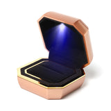 Octagonal Jewelry Box w/ LED Lights & Flannel Interior