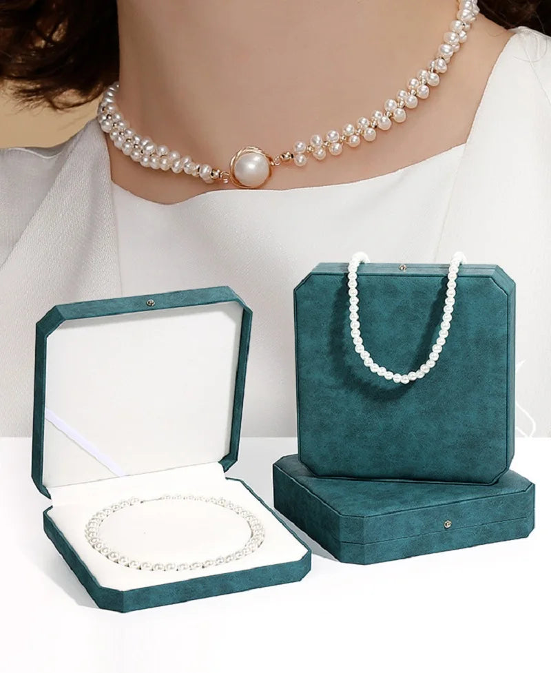 Octagonal Jewelry Packaging Box Pu Leather Necklace Storage Case
