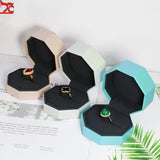 Octagonal Square Leather Jewelry Box Necklace Storage Box