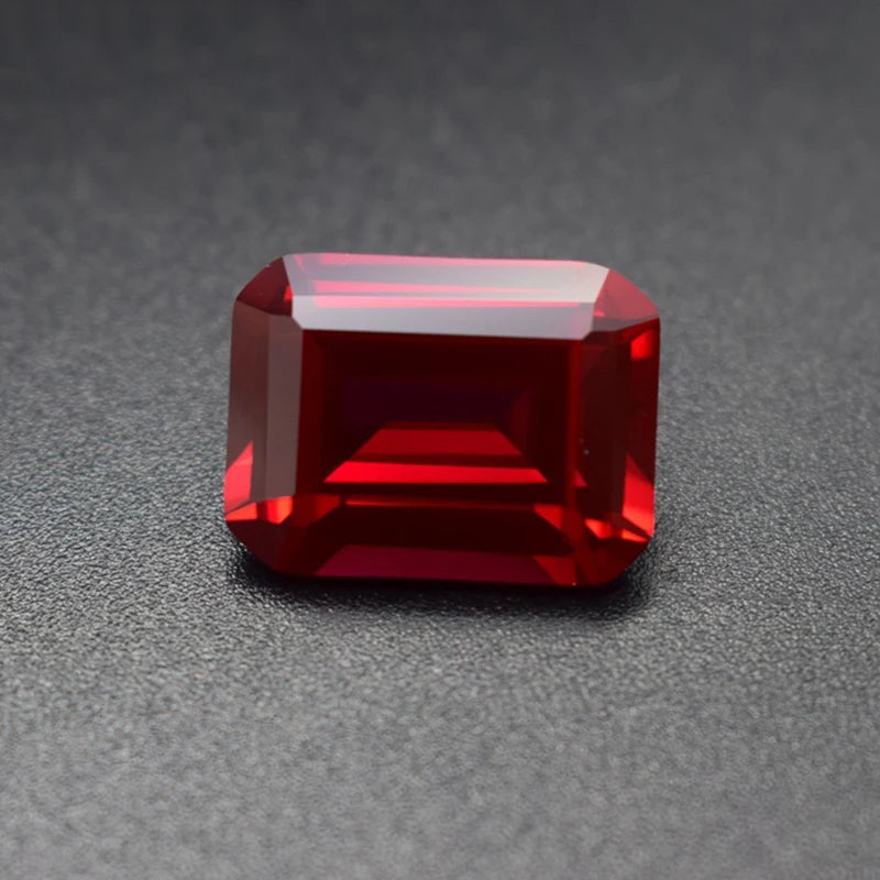 Octagonal Synthetic Ruby Loose Gemstones Emerald Cut LAB-CREATED 5#