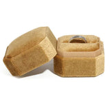 Octagonal Velvet Double Ring Box Detachable Lid Engagement