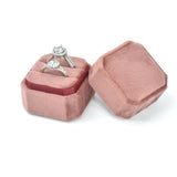 Octagonal Velvet Ring Box Single Double Three Slot