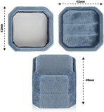 Octagonal Velvet Ring Box Single Double Three Slot