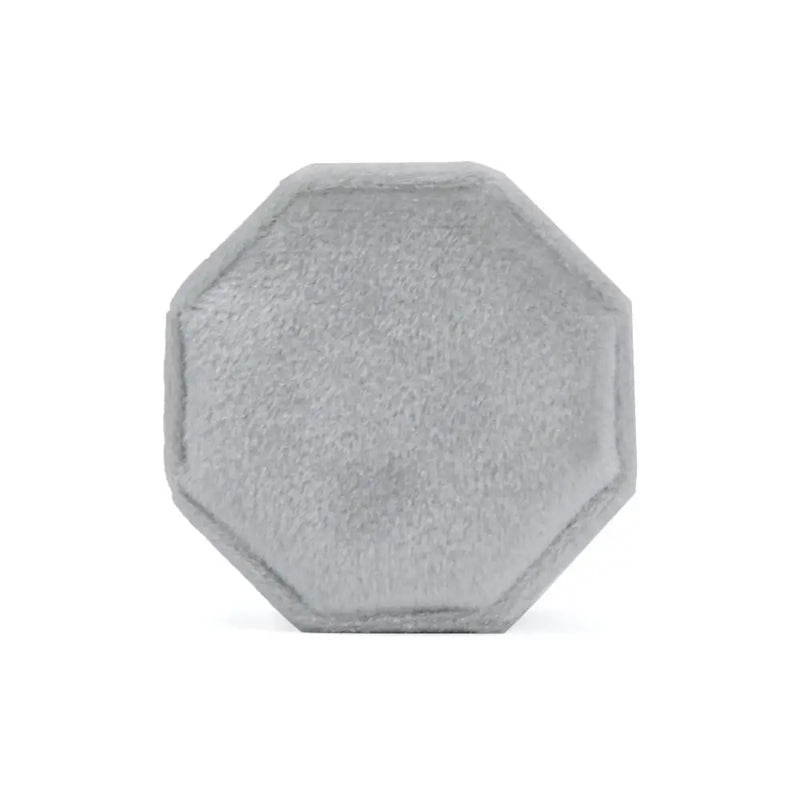 Octagonal Velvet Ring Display Box 3 Slots Velvet Ring Storage Holder