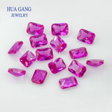 Red Synthetic Corundum Gems Princess Cut Stone 3x5~10x14mm