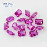 Red Synthetic Corundum Gems Princess Cut Stone 3x5~10x14mm