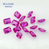 Red Synthetic Corundum Gems Princess Cut Stone 3x5~10x14mm