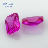 Red Synthetic Corundum Gems Princess Cut Stone 3x5~10x14mm