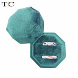 Velvet Jewelry Box Multi-Color Double Ring Storage Case Wedding Ring Display