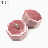 Velvet Jewelry Box Multi-Color Double Ring Storage Case Wedding Ring Display