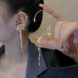 October Zircon Butterfly Ear Hanging Ear Bone Clip Earrings