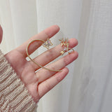 October Zircon Butterfly Ear Hanging Ear Bone Clip Earrings