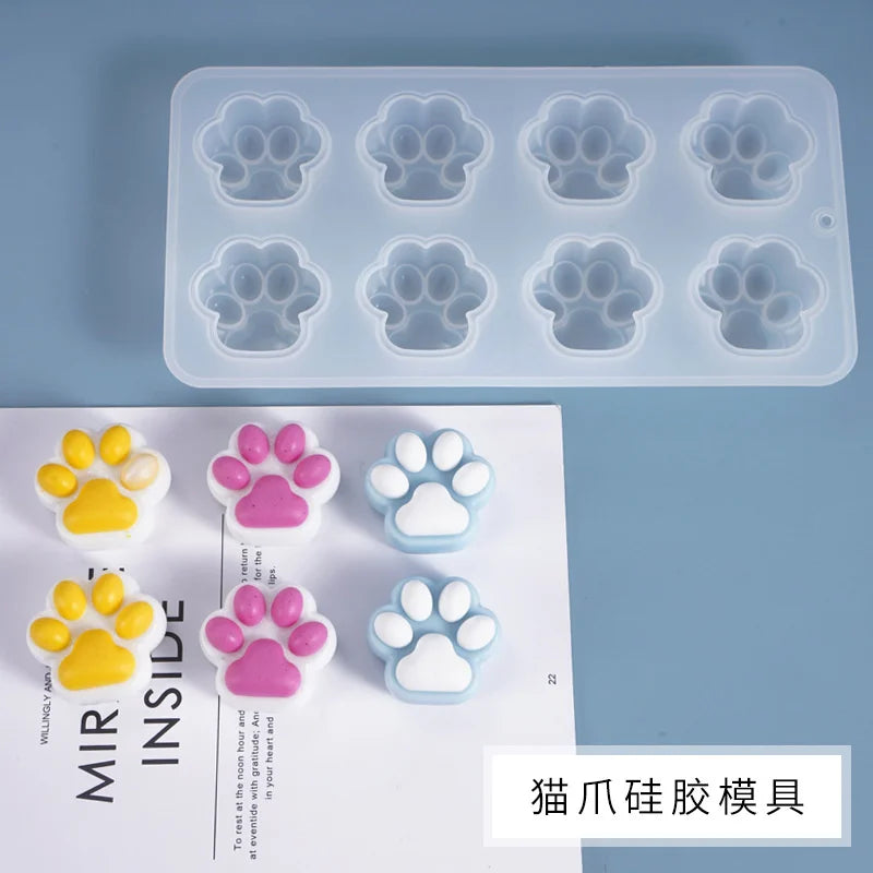 Octuple Cat Claw Silicone Mold for Epoxy Resin Crafting