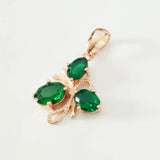 Green Cubic Zircon Office Lady Pendant Necklace 585